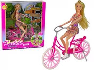 Domki dla lalek - Lalka na Rowerze Plastikowa Różowa - miniaturka - grafika 1