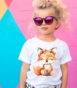 Koszulki dla dziewczynek - koszulka z lisem lisek30 - miniaturka - grafika 1