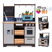 Zabawki AGD - Duża drewniana kuchnia dla dzieci z warzywniakiem i akcesoriami ECOTOYS - miniaturka - grafika 1