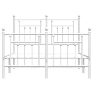 Metalowa rama łóżka z wezgłowiem i zanóżkiem, biała, 120x190 cm Lumarko! - Łóżka - miniaturka - grafika 7