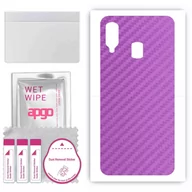 Szkła hartowane na telefon - Folia naklejka skórka strukturalna na TYŁ do Samsung Galaxy A40 -  Carbon Fioletowy - apgo SKINS - miniaturka - grafika 1