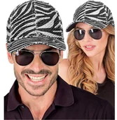 Dodatki do strojów karnawałowych - Czapka z daszkiem cekinowa zebra - miniaturka - grafika 1