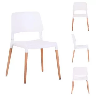 Krzesło nowoczesne drewniane nogi TARCENTO BIAŁE - Krzesła - miniaturka - grafika 1
