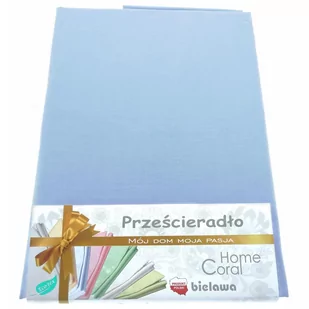 Prześcieradło Bawełniane Bez Gumki 200X220 Cm Rubin Błękitne - Prześcieradła - miniaturka - grafika 1