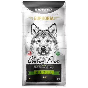 BIOFEED EUPHORIA Gluten Free Medium &amp; Large dla psów średnich i dużych ras z jagnięciną 2kg - Sucha karma dla psów - miniaturka - grafika 1