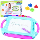 Tablice dla dzieci - Tablica kolorowy znikopis + pieczątki TA0089 - miniaturka - grafika 1