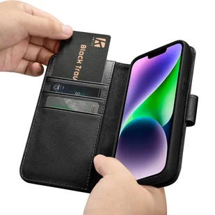 iCarer Wallet Case 2in1 etui iPhone 14 Plus skórzany pokrowiec z klapką Anti-RFID czarny (WMI14220727-BK) - Etui i futerały do telefonów - miniaturka - grafika 16