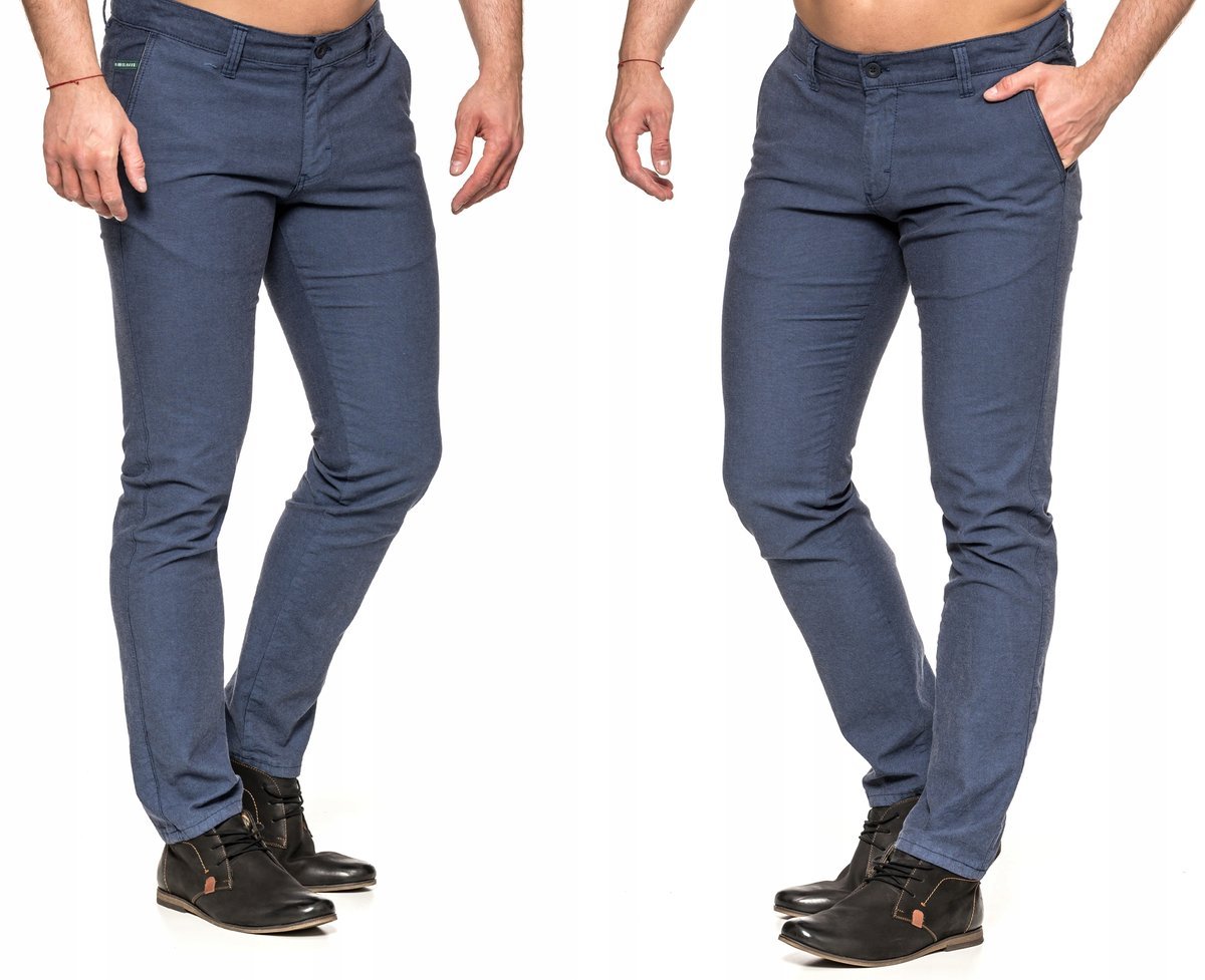 SPODNIE MĘSKIE W KRATĘ VANKEL JEANS 093 -102cm/L32