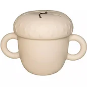 Kubki dla dzieci - MYROYS, Silikonowy kubeczek na przekąski Beżowy - miniaturka - grafika 1