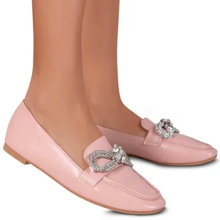 Buty Mokasyny Damskie Skórzane Avelana Różowe 40 - Mokasyny damskie - miniaturka - grafika 1