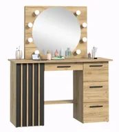 Toaletki - Toaletka z okrągłym lustrem i oświetleniem led D7-L04 - miniaturka - grafika 1