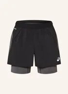 Spodenki damskie - Asics Szorty Do Biegania 2 W 1 Road schwarz - miniaturka - grafika 1
