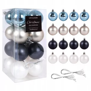Bombki Choinkowe Nietłukące Niebieskie Zestaw 16 Elementów - Bombki - miniaturka - grafika 1