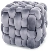 Pufy i podnóżki - Pufa FARIS VELVET szara SIGNAL - miniaturka - grafika 1