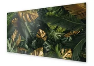 Dekoracje domu - Panel kuchenny HOMEPRINT Złote i zielone liście 125x50 cm - miniaturka - grafika 1