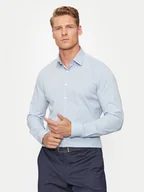 Koszule męskie - Calvin Klein Koszula K10K113163 Niebieski Slim Fit - miniaturka - grafika 1