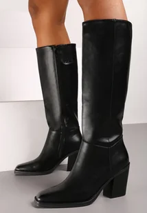 Czarne Klasyczne Kozaki na Obcasie Moveira - Kozaki damskie - miniaturka - grafika 1