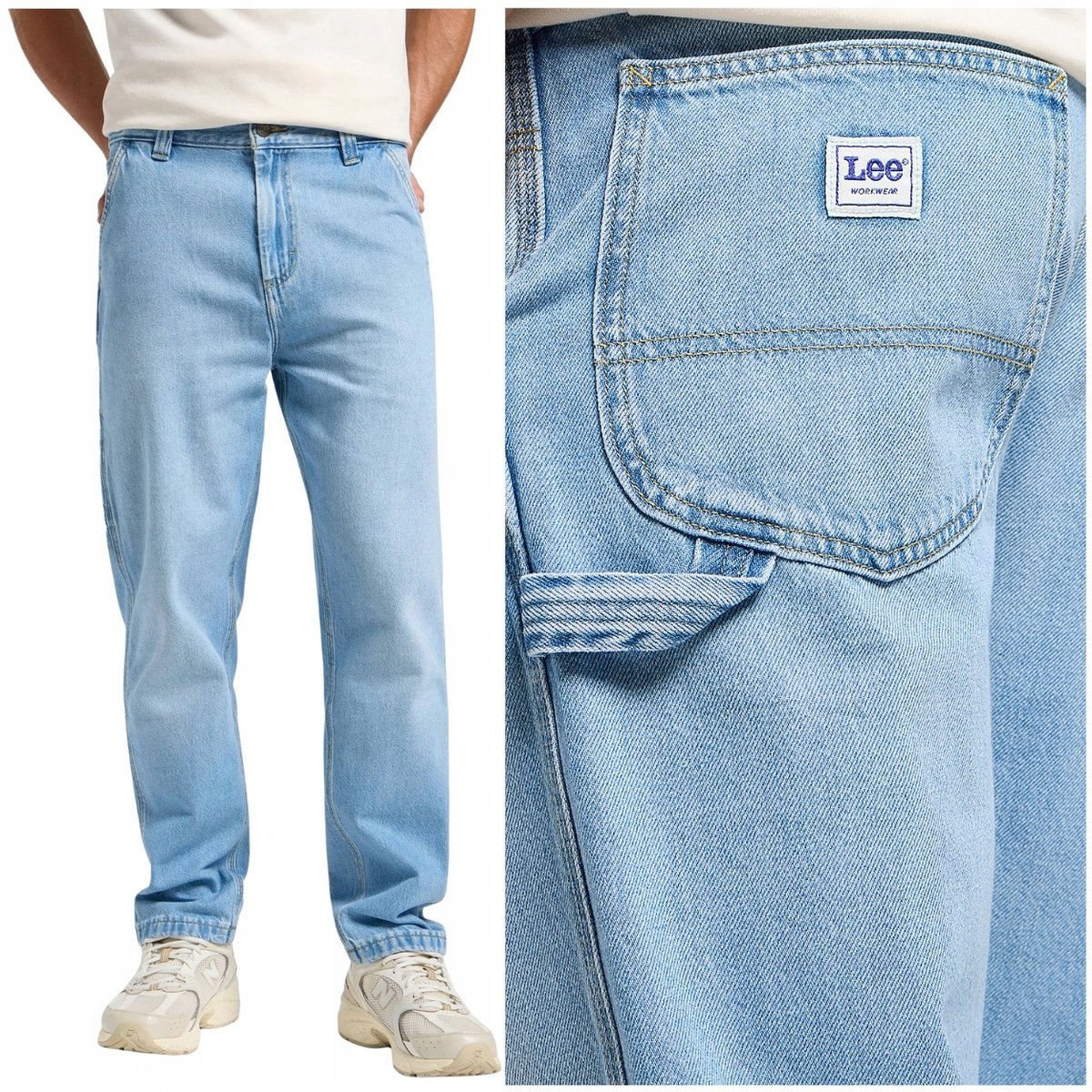 Lee CARPENTER Noland WORKWEAR luźne spodnie jeansowe bez streczu W28 L32