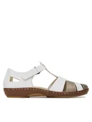 Sandały damskie - Rieker Sandały 45869-80 Biały - miniaturka - grafika 1