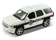 Samochody i pojazdy dla dzieci - Welly 1:34 Chevrolet Tahoe '08 POLICE -biały - miniaturka - grafika 1
