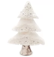 Ozdoby bożonarodzeniowe - Choinka Sztuczna Z Futerkiem Brokatem Kryształowa Glamour Biała 24Cm - miniaturka - grafika 1