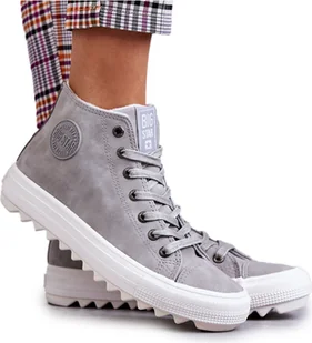 Damskie trampki Big Star High Insulated Grey EE274114 37 - Trampki damskie - miniaturka - grafika 1