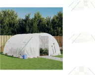 Szklarnie ogrodowe - vidaXL Szklarnia z ramą stalową biała 16 m² 4x4x2 m - Szklarnie - miniaturka - grafika 1