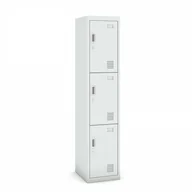 Szafy biurowe - B2B Partner Szafka 3-drzwiowa, zamek cylindryczny, 1800 x 380 x 450 mm, szary/szary, 1+1 GRATIS - miniaturka - grafika 1