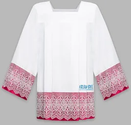 Komża kapłańska z gipiurą 20 cm - amarant - Szaty liturgiczne - miniaturka - grafika 1