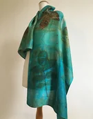 Apaszki i szaliki damskie - Jedwabny, szmaragdowy szal FOREVER - miniaturka - grafika 1