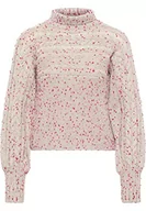 Swetry damskie - blonda Damski sweter z dzianiny 12419549-BL01, szaro-różowy, M/L, szary różowy, M-L - miniaturka - grafika 1