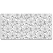 Podkładki na biurko - Mata ochronna na biurko Czarno-biały wzór z kwiatów 120x60 cm - miniaturka - grafika 1