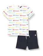 Spodenki damskie - Champion Legacy American Classics-all-Over S/S T-Shirt & Szorty Pełna Baby 0-24, (Biały/Granatowy Niebieski), 2 anni - miniaturka - grafika 1