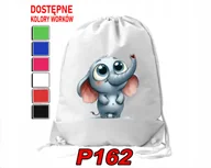 Torby szkolne - WOREK SZKOLNY NA WF BUTY DLA DZIECKA ZWIERZAKI ŚMIESZNE RÓŻNE + IMIĘ - miniaturka - grafika 1