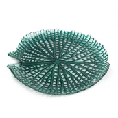 Tace i patery - Patera Mela 32x3 turkusowa ze szkła artystycznego w kształcie liścia lilii wodnej Eurofirany - miniaturka - grafika 1