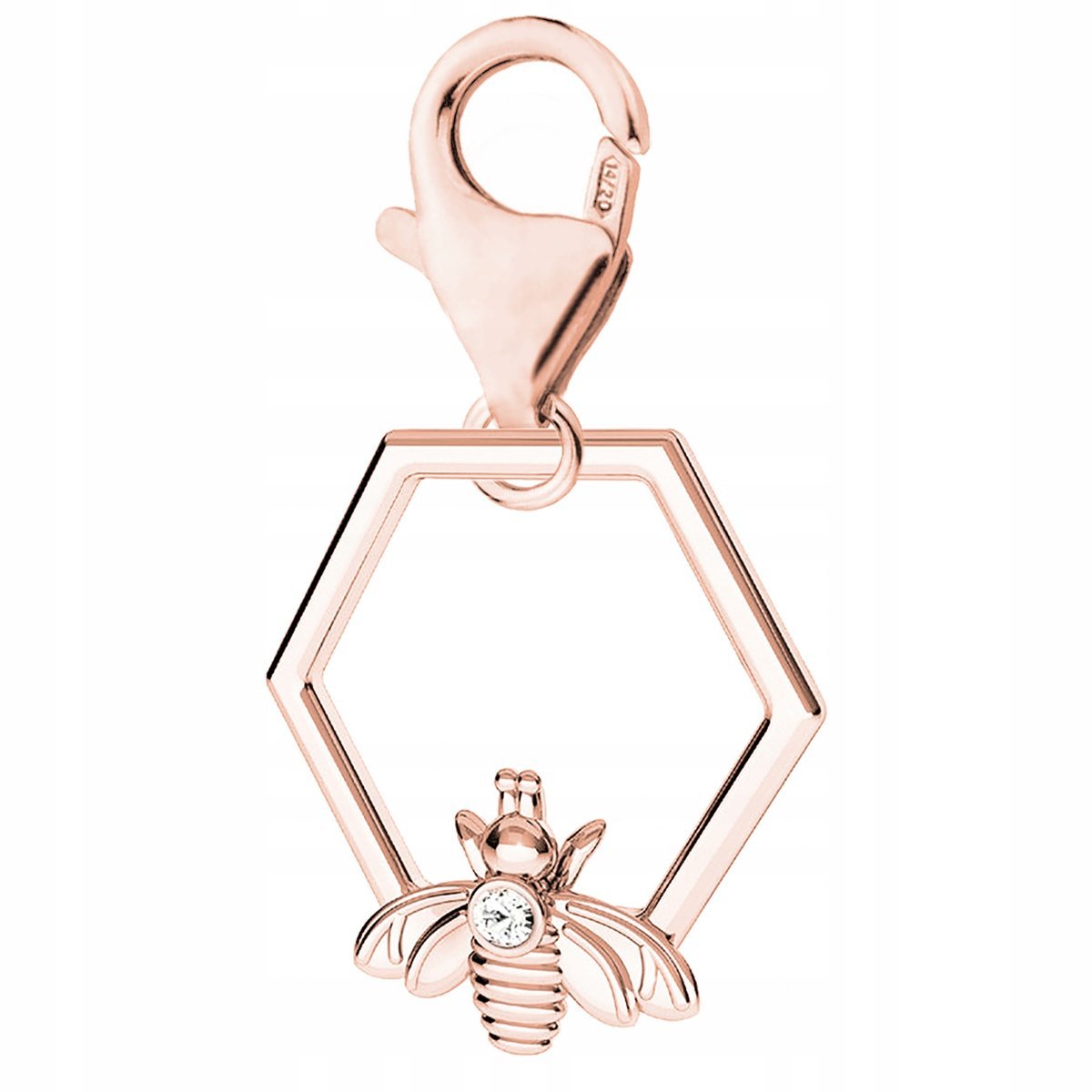 Zawieszka Pszczoła różowe złoto srebro 925