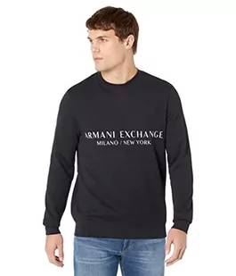 Armani Exchange Męska bluza z okrągłym dekoltem, z przodu, grantowy, XL - Bluzy męskie - miniaturka - grafika 1