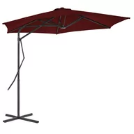 Parasole ogrodowe - vidaXL Parasol ogrodowy na stalowym słupku, bordowy, 300x230 cm vidaXL - miniaturka - grafika 1