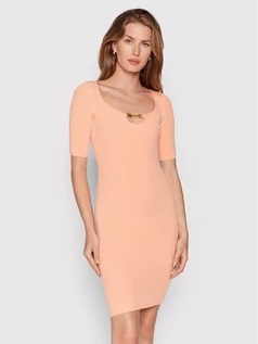 Sukienki - Elisabetta Franchi Sukienka codzienna AM-10S-22E2-V290 Pomarańczowy Slim Fit - grafika 1