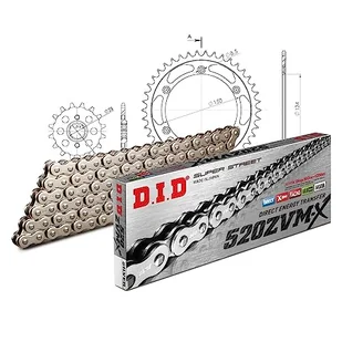 Zestaw łańcuchów DID stal 520ZVM-X / 106 bez końca do Kawasaki KLX S 250 ccm rok prod. 2009-2014 - Części motocyklowe - miniaturka - grafika 1