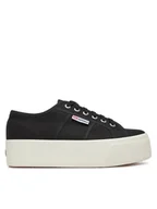 Trampki damskie - Superga Tenisówki 2790 Platform S9111LW Czarny - miniaturka - grafika 1