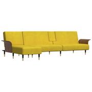 Narożniki - Sofa rozkładana L, żółta, 279x140x70 cm, aksamit Lumarko! - miniaturka - grafika 1