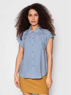Koszule damskie - Benetton United Colors Of Koszula 5SF05QCM5 Niebieski Regular Fit - grafika 1