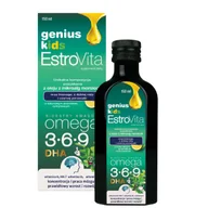 Witaminy i minerały - Estrovita, Genius Kids, Kwasy omega dla dzieci, 150 ml - miniaturka - grafika 1