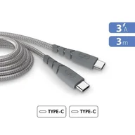 Kable - Ultrawzmocniony kabel USB C/USB C 3 m 3 A Dożywotnia gwarancja Szary – plastik wykonany w 100% z recyklingu Force Power - miniaturka - grafika 1