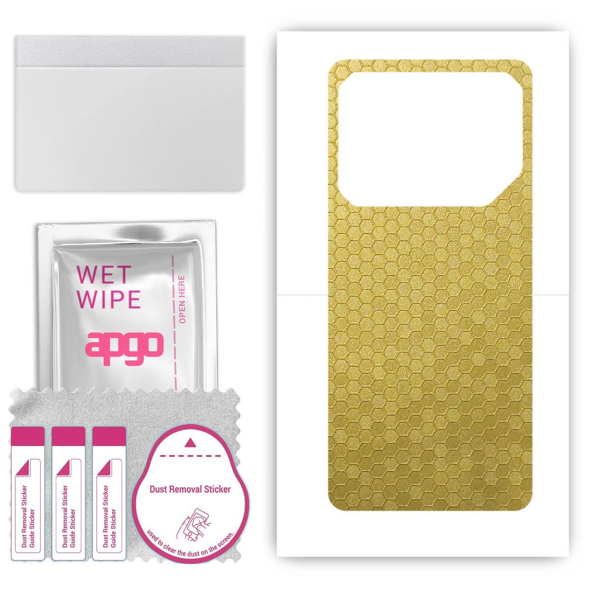 Folia naklejka skórka strukturalna na TYŁ do Tecno Pova 6 Pro - Plaster Miodu Złoty - apgo SKINS