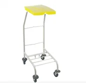 Wózki serwisowe - Euro Zibi Stelaż na worek do segregacji 70 l - 120 l żółty - Chromowany, Otwierana ręcznie - miniaturka - grafika 1