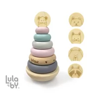 Sortery dla dzieci - Lulaby, drewniany sorter Piramida Las - miniaturka - grafika 1
