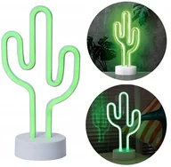 Lampy stojące - LAMPKA NOCNA NEON-OWA KAKTUS LED USB 30x10 CM Z PODSTAWKĄ NA BATERIE - miniaturka - grafika 1