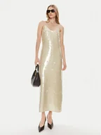 Sukienki - Samsøe Samsøe Sukienka koktajlowa Sally F24100193 Złoty Slim Fit - miniaturka - grafika 1